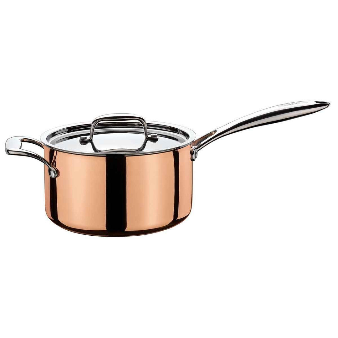 Spring 0715530620 Culinox Stielkasserolle hoch mit Deckel, Edelstahl, silber, 18 x 24 x 47,7 cm Stie