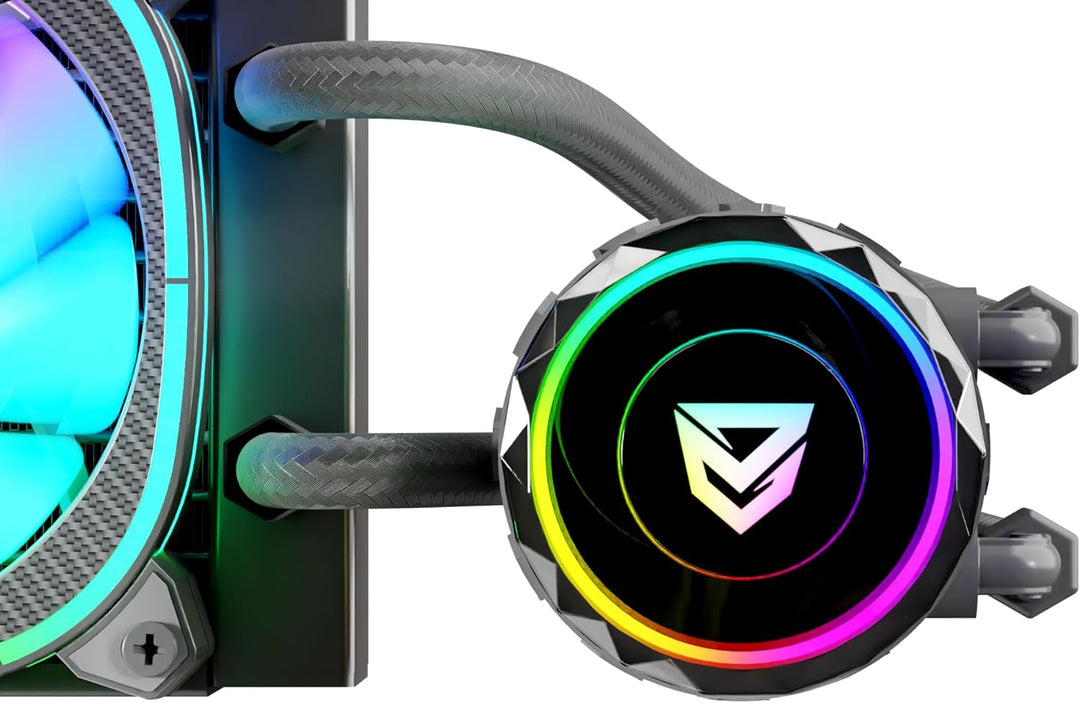 Nfortec - ATRIA X Liquid CPU Cooling ARGB 240mm, Infinity Mirror 360 Grad drehbar, 2x 120mm PWM ARGB