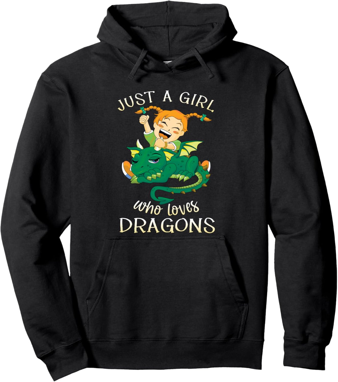 Just A Girl Who Loves Dragons Tween Teen Girl Women Gifts Pullover Hoodie
