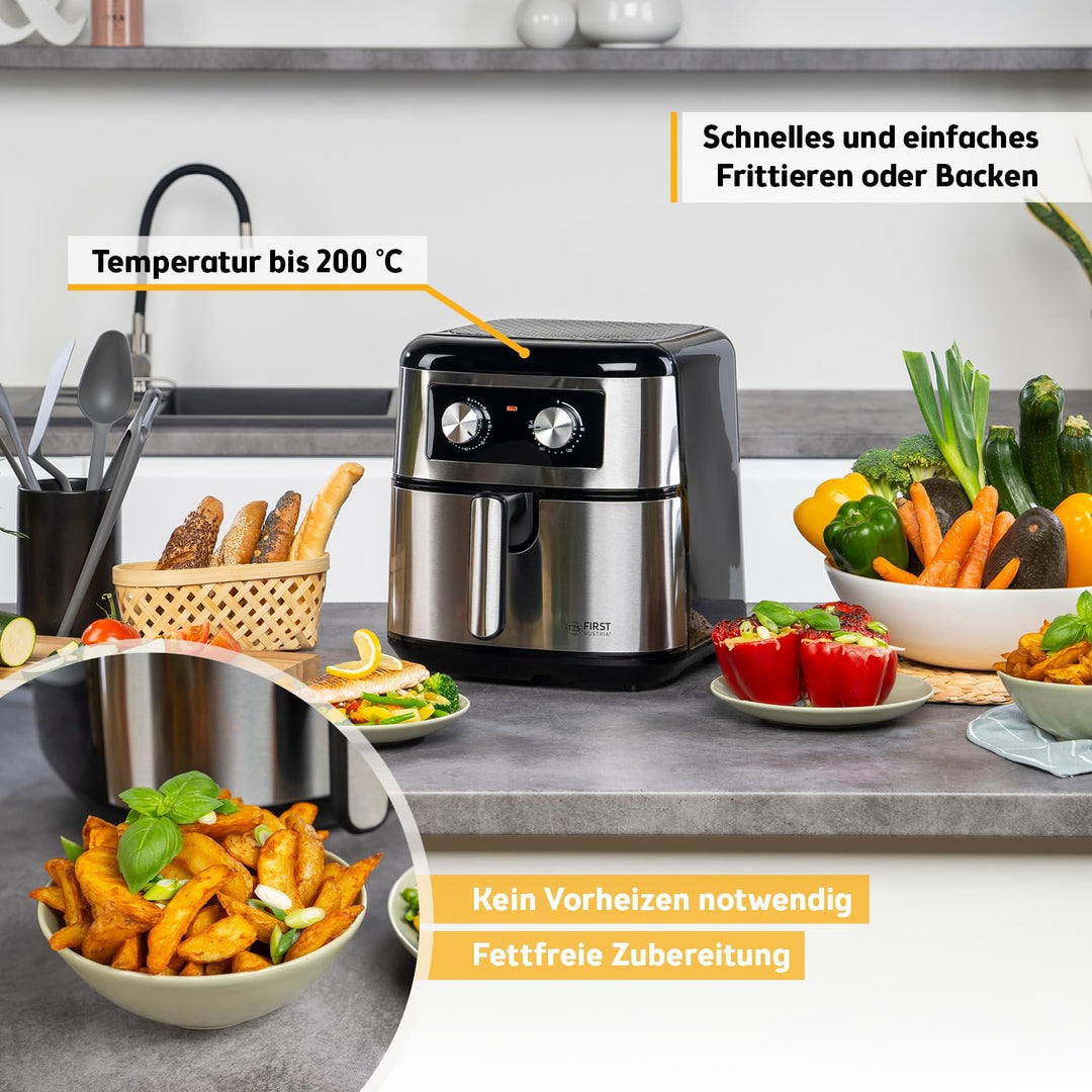 TZS First Austria Air Fryer 8 L | 80-200°C | Mechanische Steuerung | Antihaftbeschichtung | 1700 W |