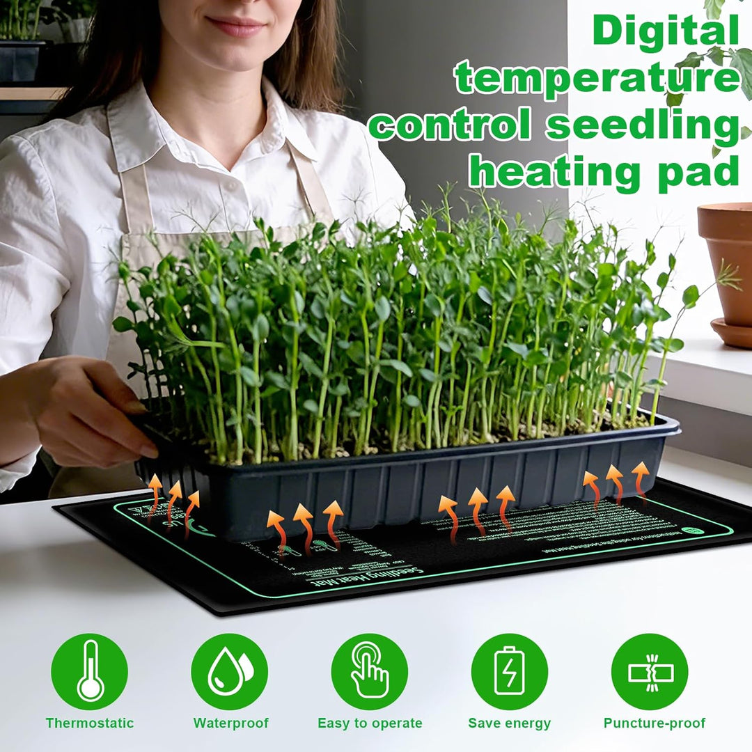 50W Heizmatte Pflanzen mit Thermostat, 25 X 52 cm Zimmergewächshaus Wärmematte, Temperatur Heizkisse