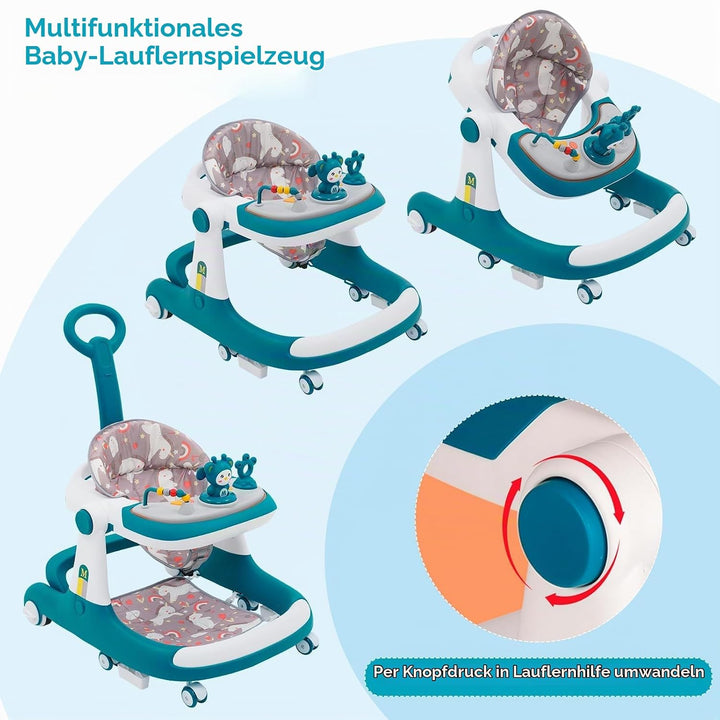 Arkyomi Baby Lauflernhilfe,3-in-1 Lauflernhilfe vom Sitzen zum Stehen, mehrfach abnehmbarer Modus, U