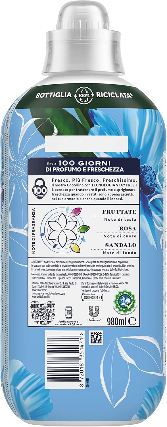 Coccolino Weichspülerkonzentrat für Frühlingsluft, Weichspüler mit Stay Fresh-Technologie, mit fruch