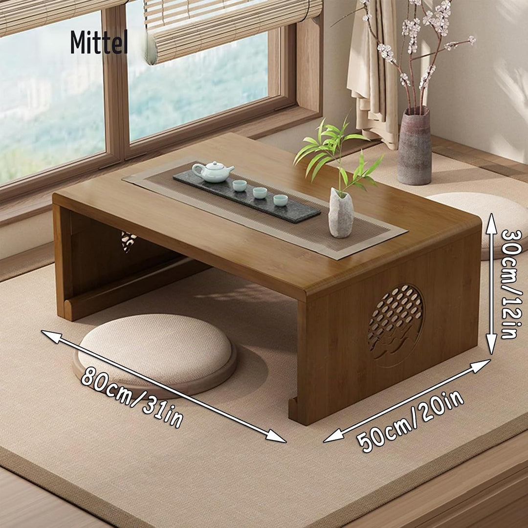 Chinesischer Tee-Bodentisch aus Bambus,japanischer faltbarer Couchtisch,Altartisch Meditation,niedri