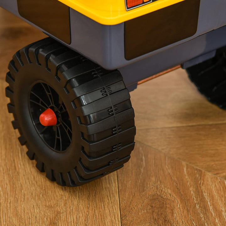 Homcom Kinder Tritor Lauflernhilfe Traktor 2 – 3 Jahre Bagger mit Gelenk, mit Zange inkl. Soundeffek