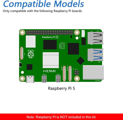 FREENOVE M.2 NVMe Adapter for Raspberry Pi 5 with 256GB SSD, M.2 HAT Add-on Board, Solid State Drive