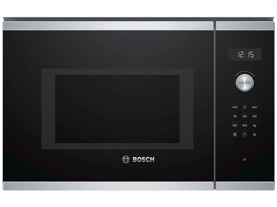 Bosch BEL554MS0 Serie 6 Einbau-Mikrowelle, 38 x 59 cm, 900 W, Drehteller 31,5cm, Türanschlag Links,