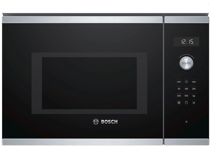 Bosch BEL554MS0 Serie 6 Einbau-Mikrowelle, 38 x 59 cm, 900 W, Drehteller 31,5cm, Türanschlag Links,
