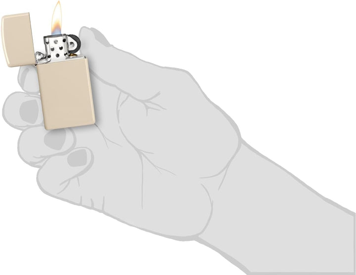 Zippo Feuerzeug, Slim Flat Sand, 1 x 3,5 x 5,5 cm 1 x 3,5 x 5,5 cm Schmaler Flacher Sand, 1 x 3,5 x