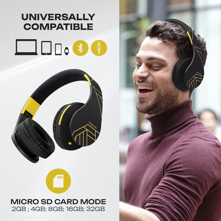 PowerLocus Bluetooth Over-Ear Kopfhörer, Kabellos Stereo Faltbare Kopfhörer Kabellose und Kabel-Kopf