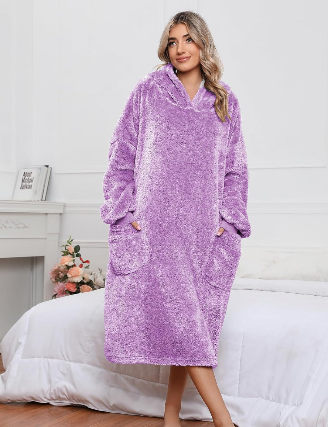UMIPUBO Hoodie Decke Damen Oversize Sherpa Deckenpullover Blanket Hoodie Warm Winterpullover Decken