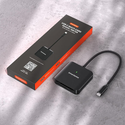 DriverGenius 3-in-1 USB-C CFast2.0 Kartenleser - mit UHS-II SD/microSD4.0-Slots, Kabellänge 30cm, HB