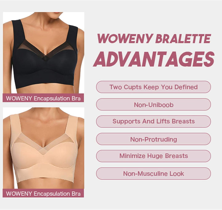 WOWENY Damen Komfort BHS Ohne Bügel Zero Feel Bralette für Frauen, Weich und Bequem T Shirt Schlaf B