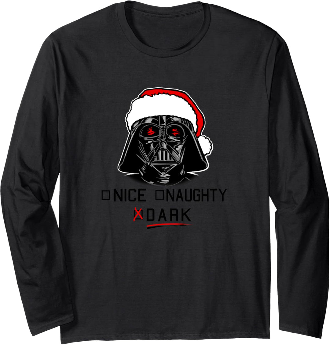 Star Wars Darth Vader Dark List Santa Christmas Langarmshirt