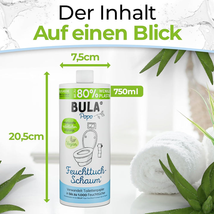 BULA® Popo NACHFÜLL-Flasche (750 ml) NUR ZUM AUFFÜLLEN unserer 150 u. 50 ml-Flasche! | ersetzt bis z