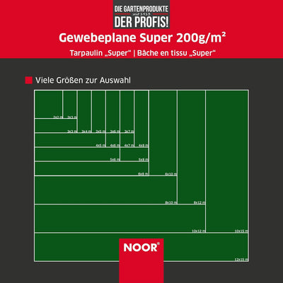 NOOR Abdeckplane SUPER 200g/m² Weiss I 3 x 6 m I Allzweckplane für Schutz vor Witterung I Ideal geei