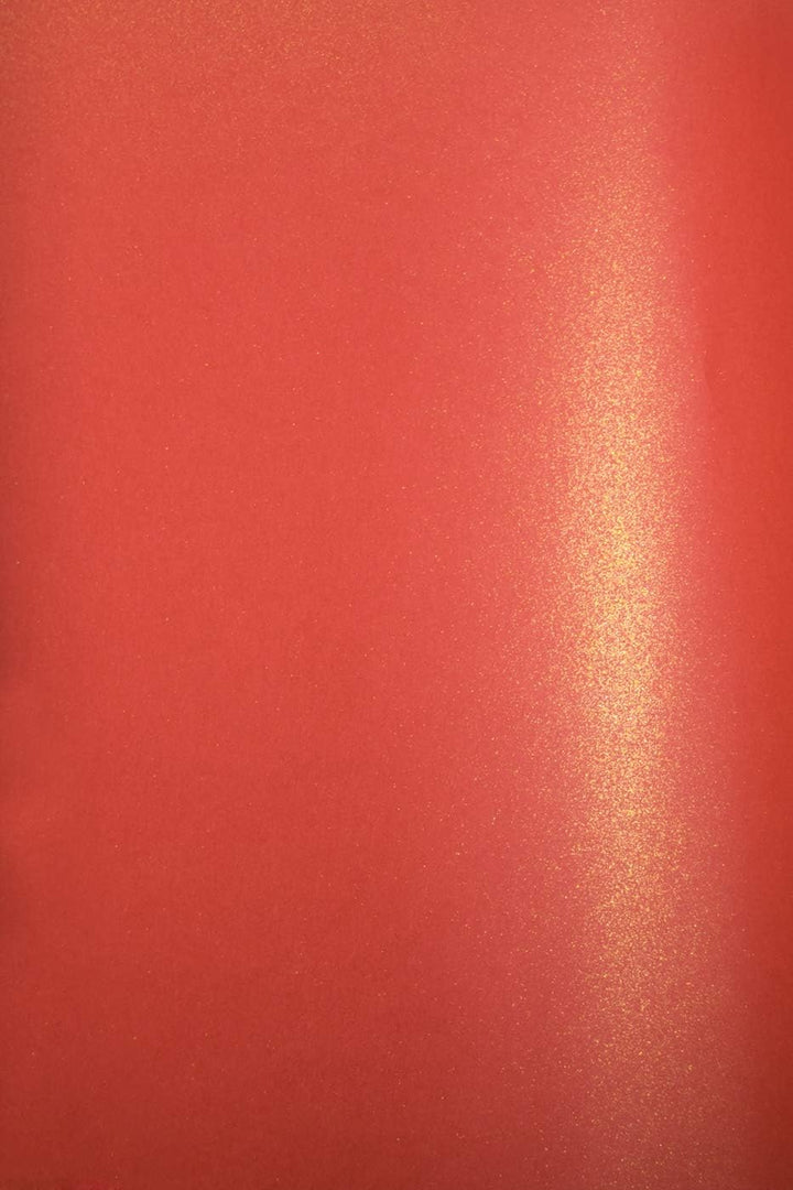 Netuno 100x Bastelkarton Perlmutt-Rot DIN A4 210x 297 mm 280g Aster Metallic Ruby Gold Effekt-Karton
