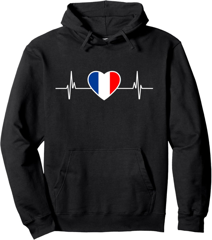 Frankreich Hoodie - Frankreich Flagge Herzschlag Pullover Hoodie