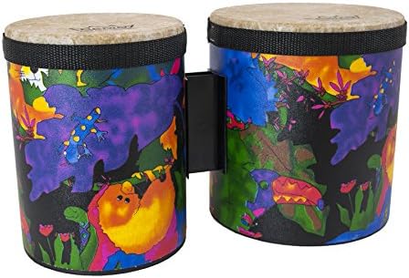 Remo KD-5400-01 Kids Percussion Bongo 5 Zoll und (6 Zoll) x (6,5 Zoll) Rain Forest Design (Farblich