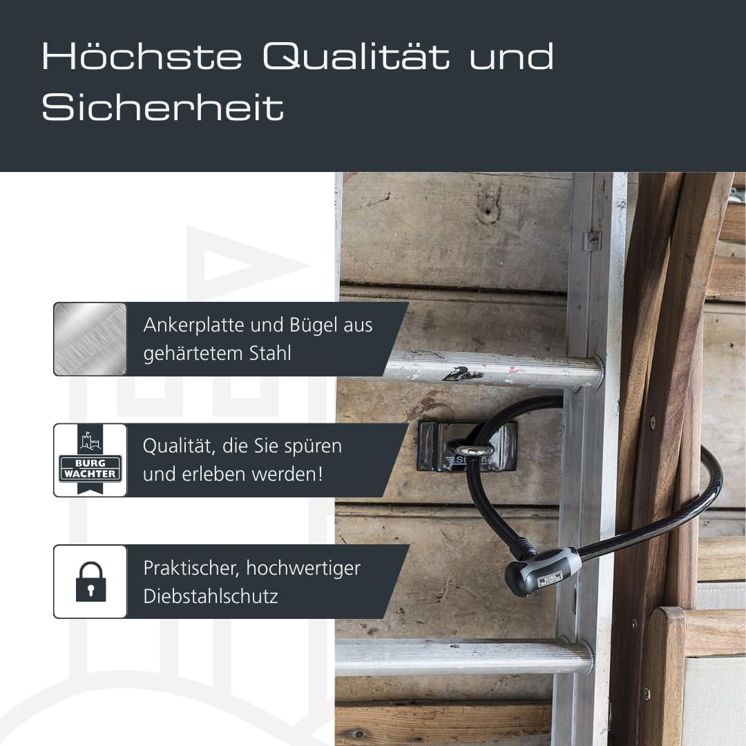 BURG-WÄCHTER Befestigungsanker - Wand- und Bodenanker - Sicherung für Fahrrad, Motorrad, Boot - Anke