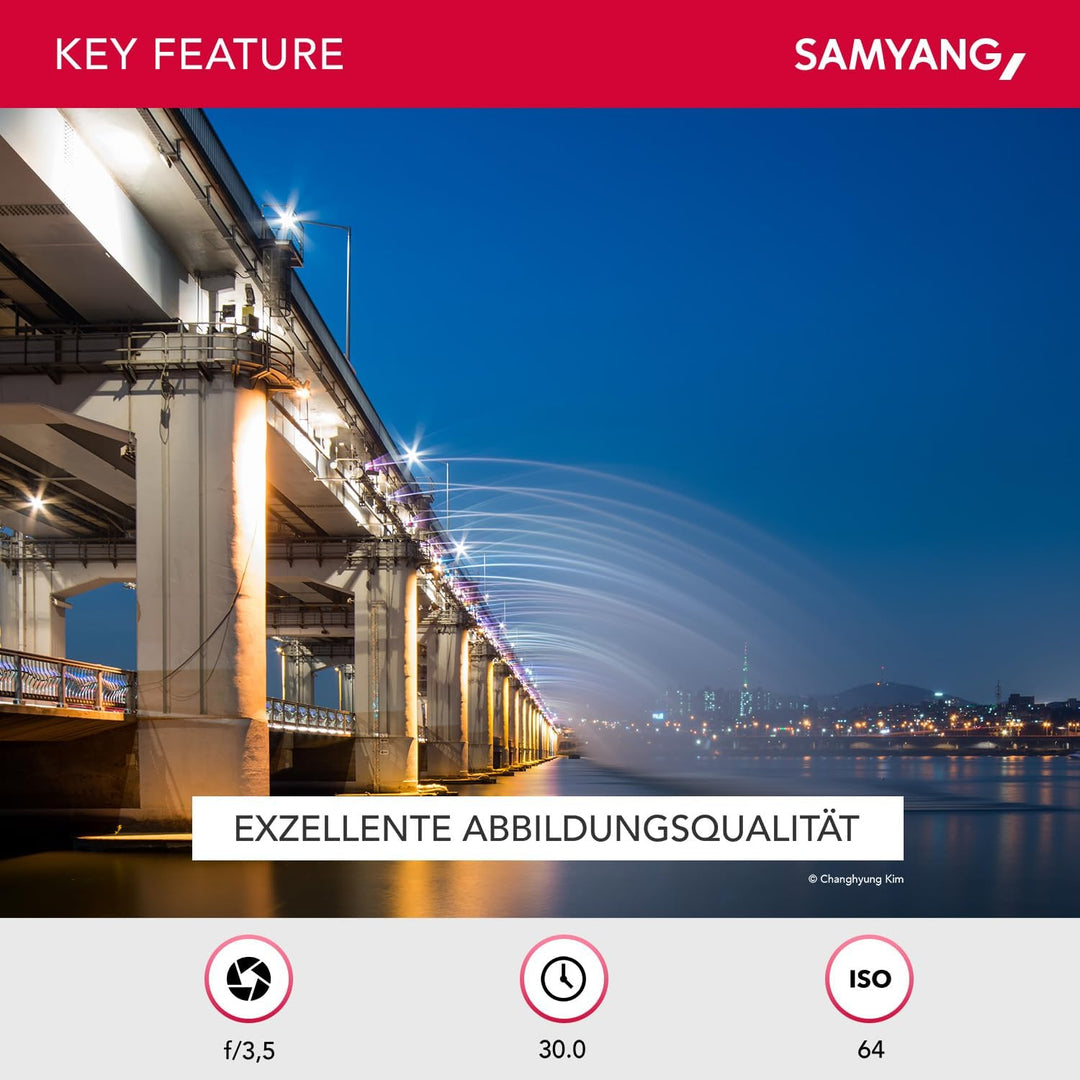 Samyang MF 24mm F3,5 T/S für Sony E - Tilt Shift Vollformat & APS-C Weitwinkel Objektiv, manueller F
