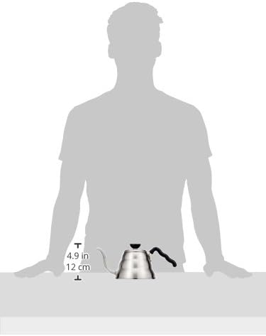 Hario Buono Wasserkocher 1.0 Liter / V60 Coffe Drip Kettle 1.0 Litres, M M Stainless Steel, Silver,