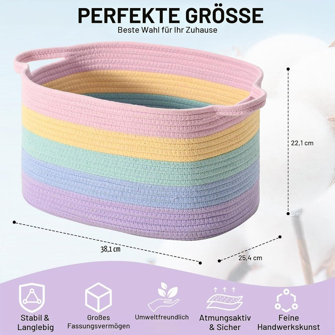 Baumwollseil gewebter Aufbewahrungskorb, verwendet für Baby Hamper Spielzeug Organizer, Geschenkkörb