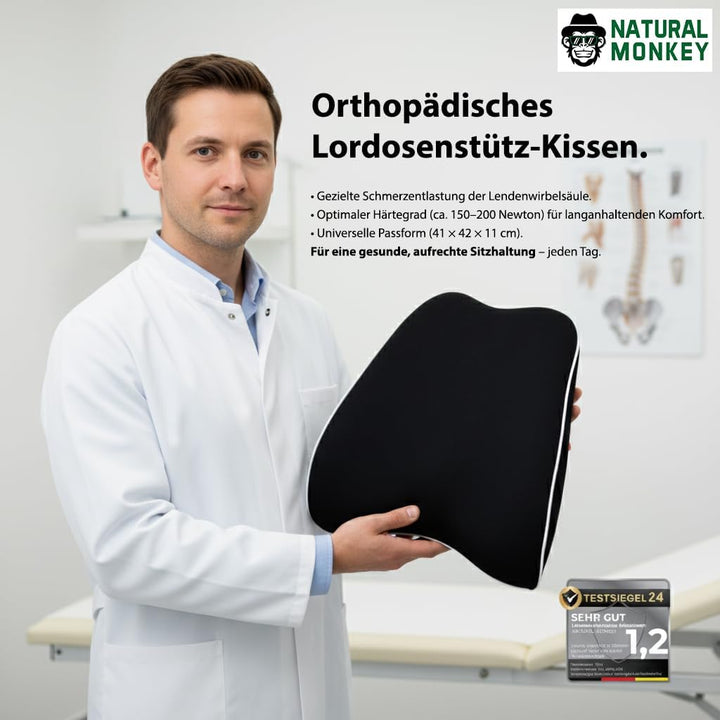 ergonomisches Rückenkissen H2 Memory Foam – bis 150 kg – atmungsaktiv & hautfreundlich – für Bürostu