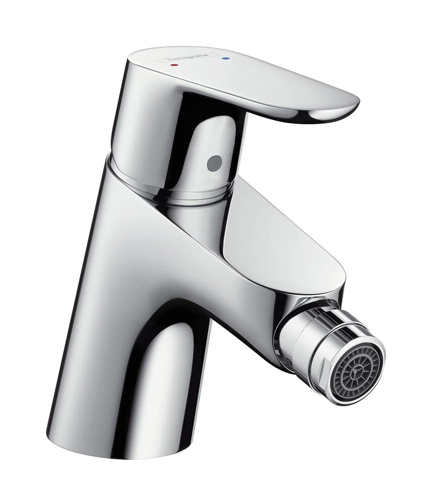 hansgrohe Focus Einhebel-Bidetarmatur mit Zugstangen-Ablaufgarnitur, Chrom, Auslaufhöhe 70mm, mit Zu