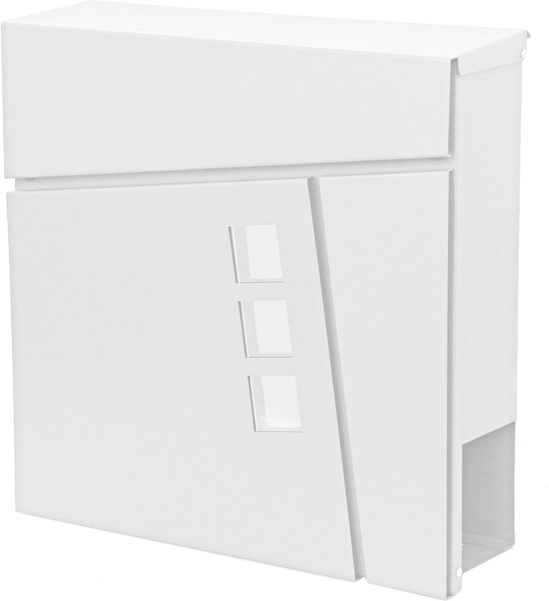 Briefkasten HWC-B29AM, Wandbriefkasten Postkasten Zeitungsfach, pulverbeschichtet - weiss