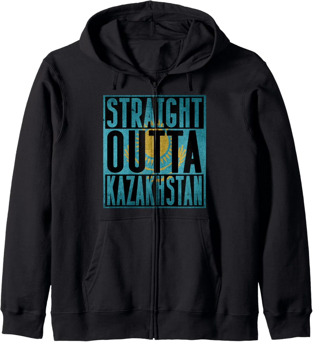 Straight Outta Kazakhstan Flagge Astana Russland CCCP Russia Kapuzenjacke
