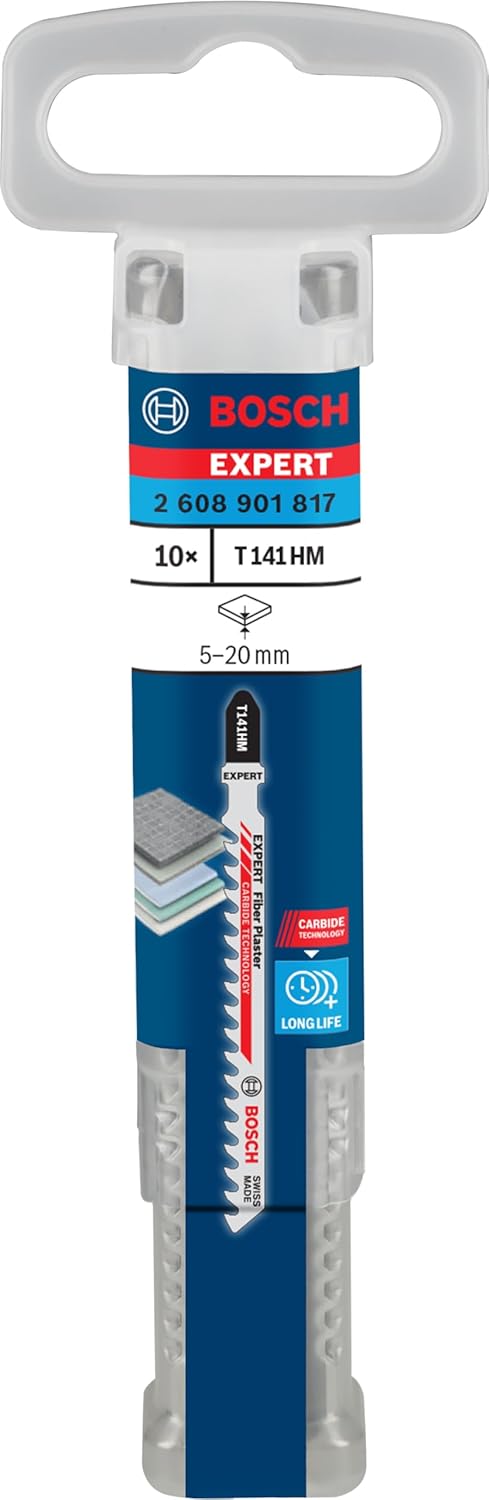Bosch Accessories 3x Expert ‘Fiber Plaster’ T 141 HM Stichsägeblatt (für Faserzementplatten, Gipskar