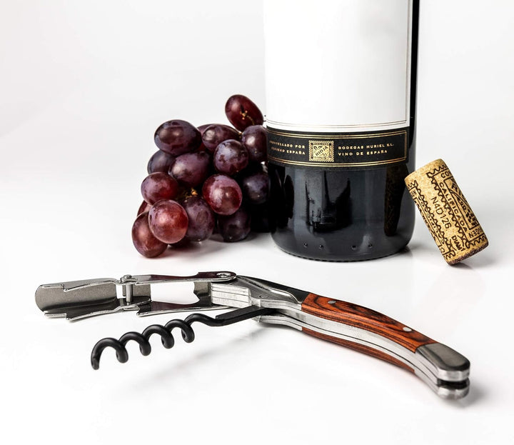 Aperiti 42/TP-WSB Grunwerg 3-IN-1 Kellnermesser in Einer Geschenkschatulle aus Bambus, Edelstahl, 14