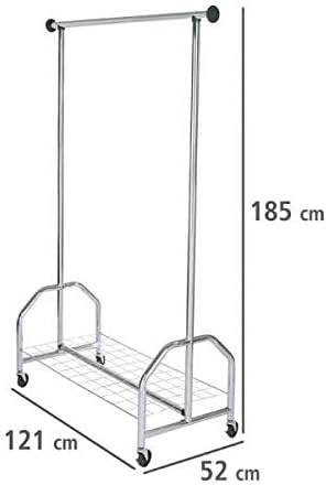 WENKO Kleiderständer Profi Glänzend, Garderobenständer zur Kleideraufbewahrung, Lüften & Transport,