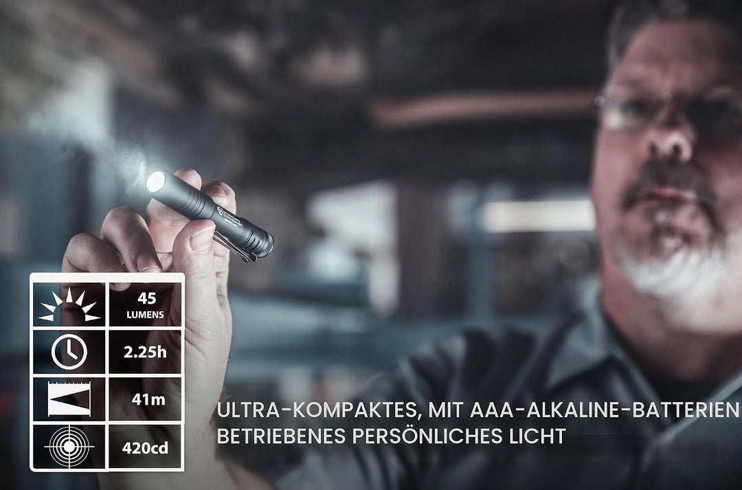 Streamlight 66318 MicroStream 45-Lumen Tägliches Tragen Ultra-Kompakt-Taschenlampe mit AAA-Alkalibat