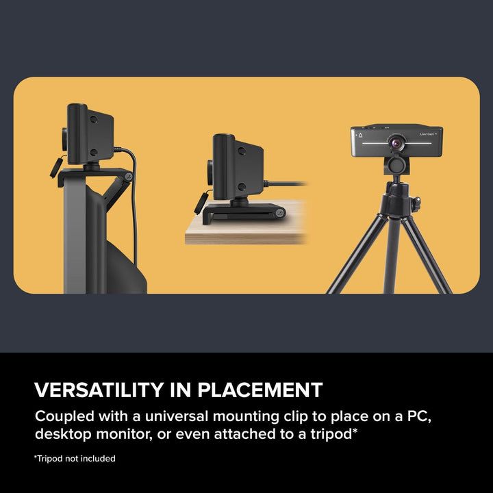 CREATIVE Live! Cam 4K UHD USB Webcam with Backlight Compensation, Up to 60 FPS, 95° Wide-Angle Lens,