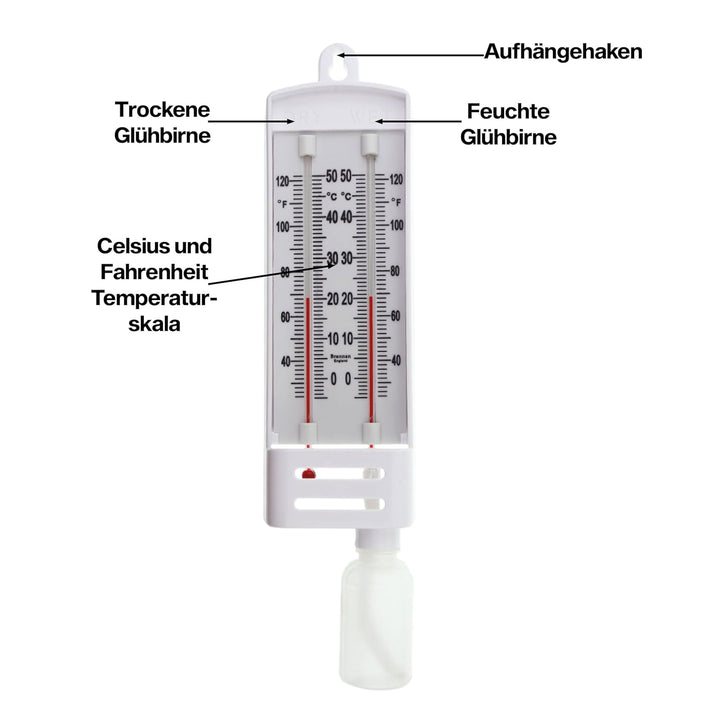 Brannan Maurer-Hygrometer, Nass- und Trocken-Glühbirne – C&F