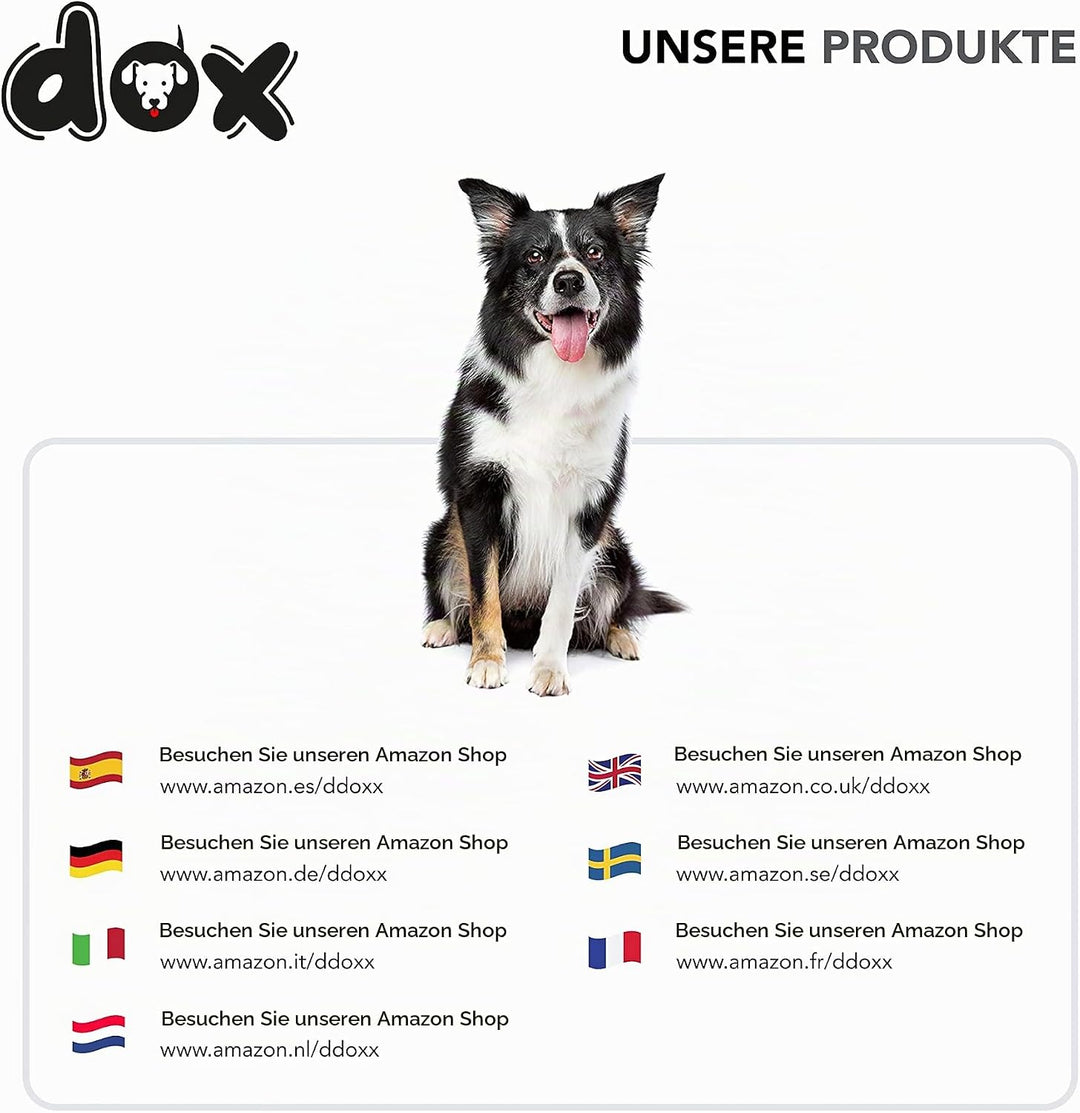 DDOXX Reflektierende Nylon Hundeleine - 2m, 3fach verstellbare Hundeleine für alle Hundegrössen - M