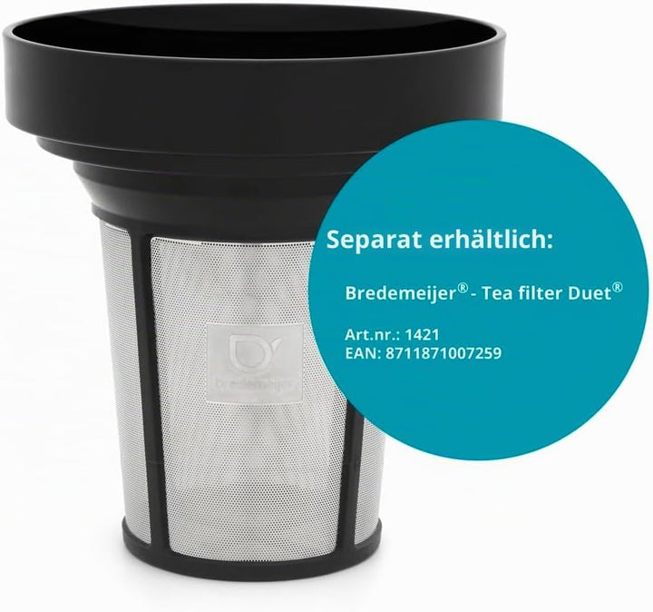 Bredemeijer glänzende doppelwandig isolierte Edelstahl Teekanne 1.1. Liter 1.1 Silber, 1.1 Silber