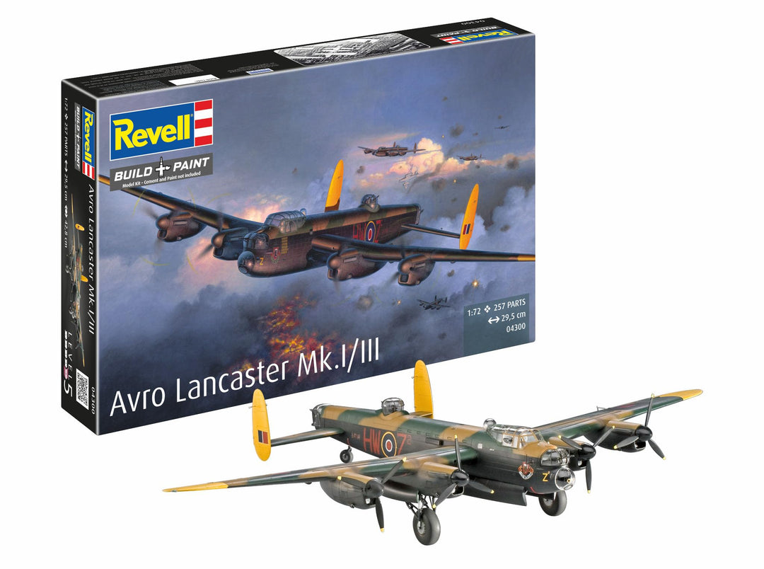 Revell REV-04300 Flugzeugbomber Avro Lancaster Mk.I/III, Flugzeugmodellbausatz, 10 Jahre to 99 Jahre