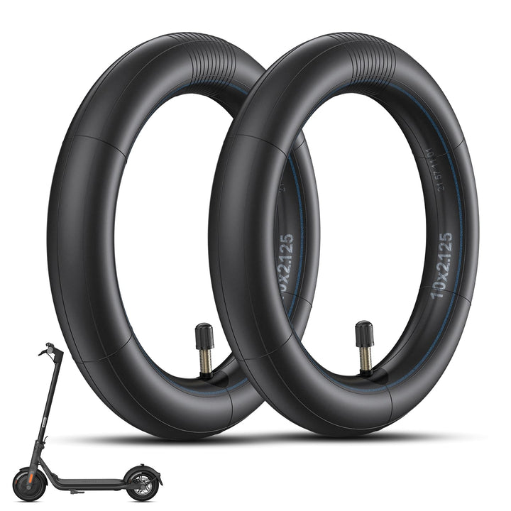 SYACHI E Scooter Schlauch 10x2,125, 10 Zoll Schlauch E Scooter Verdicktes mit Silbernes Ventil 45°/9
