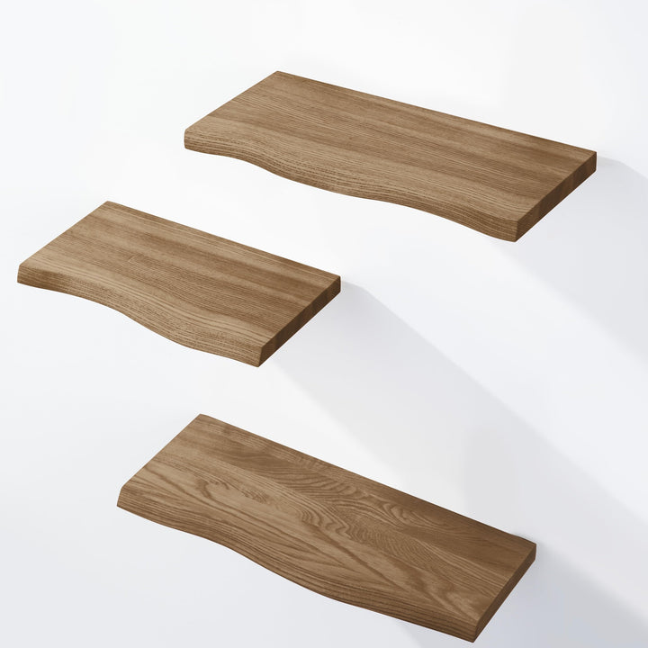 LAMO Manufaktur 3 Stück Wandregal aus Holz mit unsichtbarer Befestigung 40/35/30cm | Wandregal aus 1