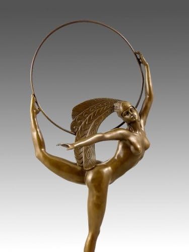 Kunst & Ambiente - Bronzefigur - Tänzerin mit Ring - J. P. Morante - signiert - Bronze -Braun