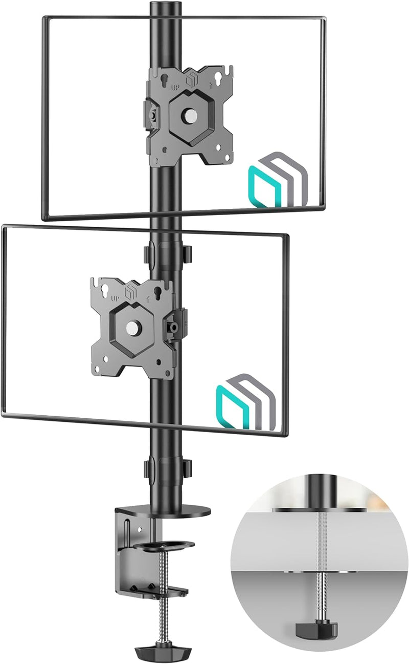 ONKRON Monitor Halterung 2 Monitore/Monitor Arm 2 Monitore 13-34 Zoll schwenkbar & neigbar 8kg (x2)