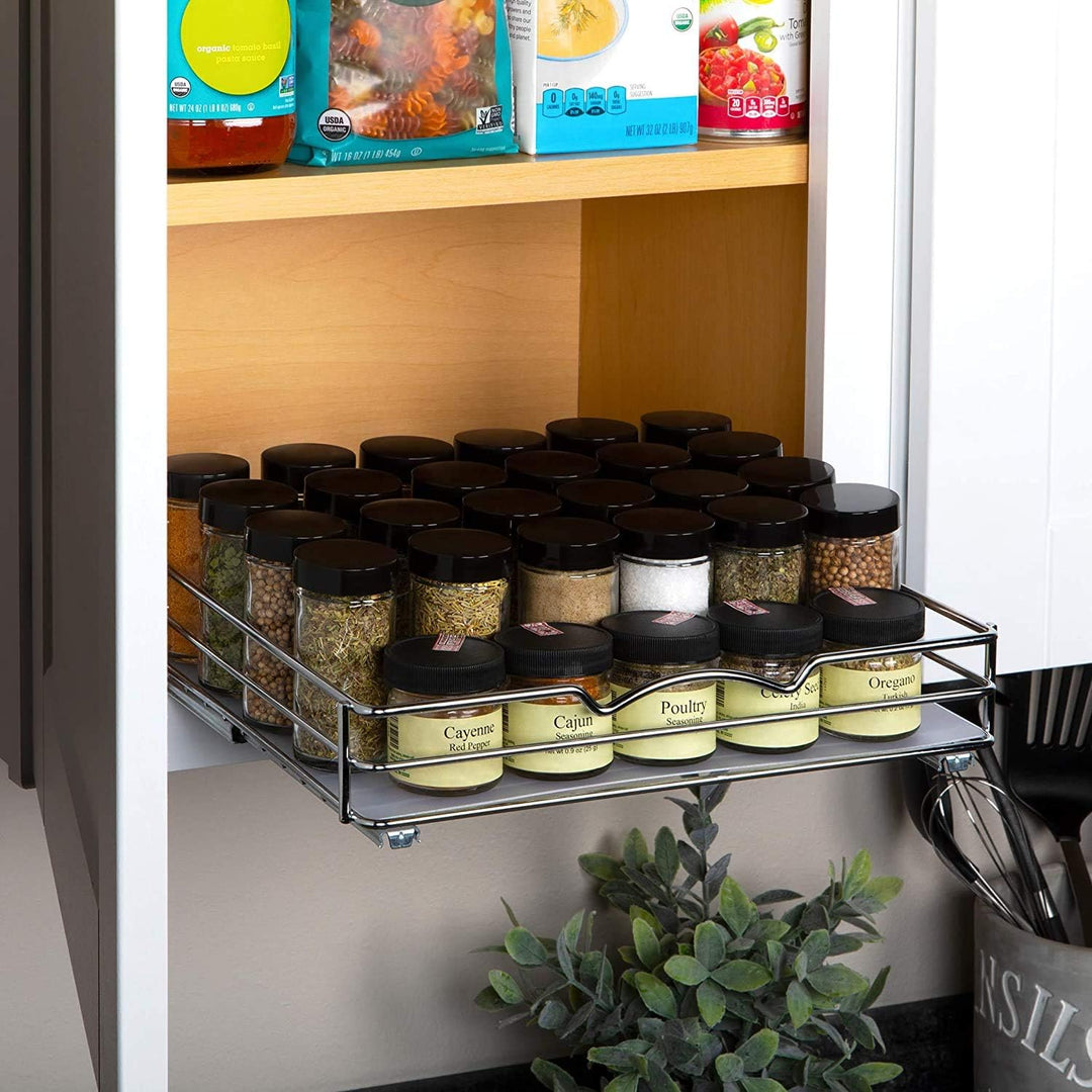 HOLDN’ STORAGE Ausziehbarer Schrank-Organizer für Gewürze und Dosen, robust, ausziehbares Gewürzrega