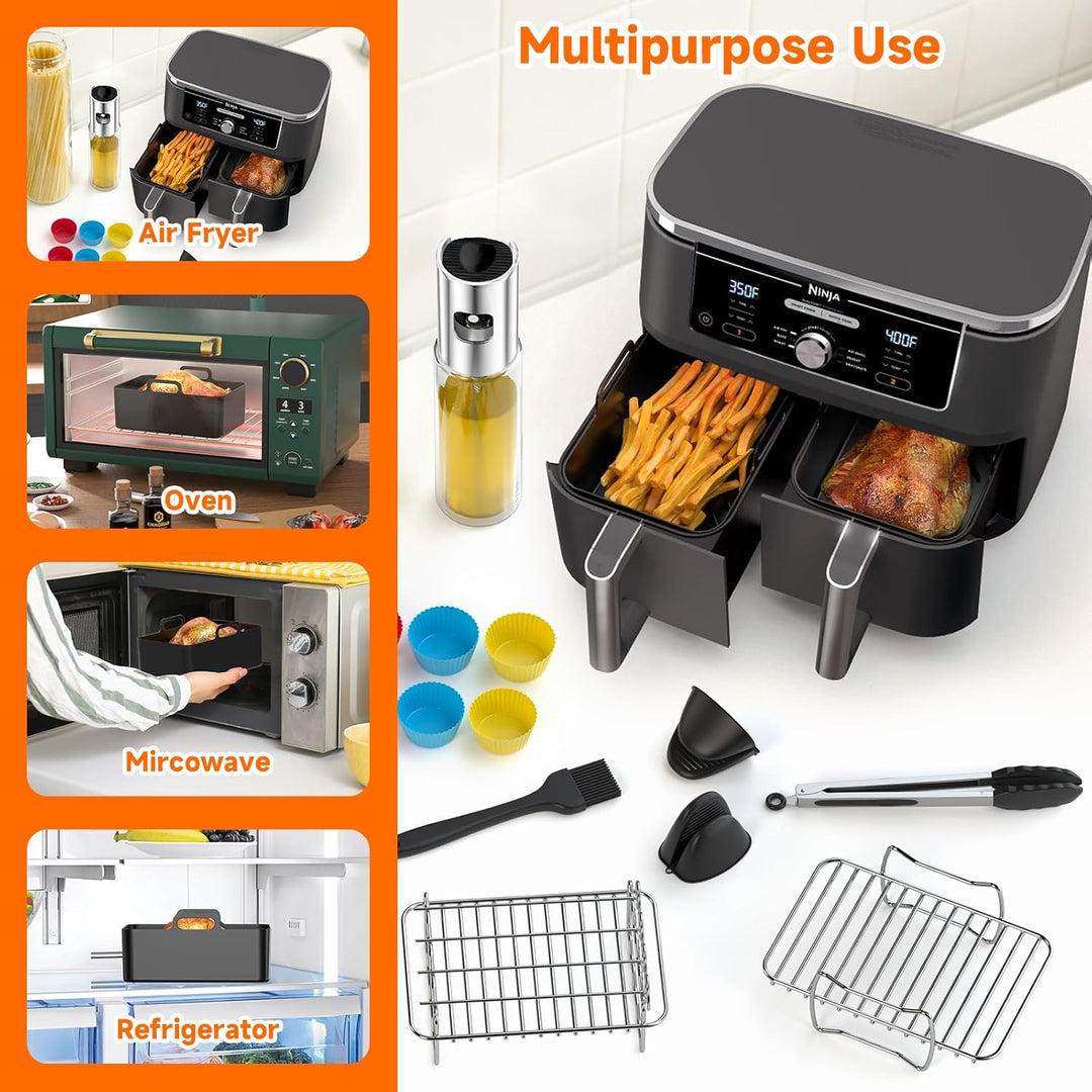 ROMANVIC Ninja Heissluftfritteuse Zubehör,Ninja Airfryer Zubehör für Ninja Foodi Max Dual Zone AF400