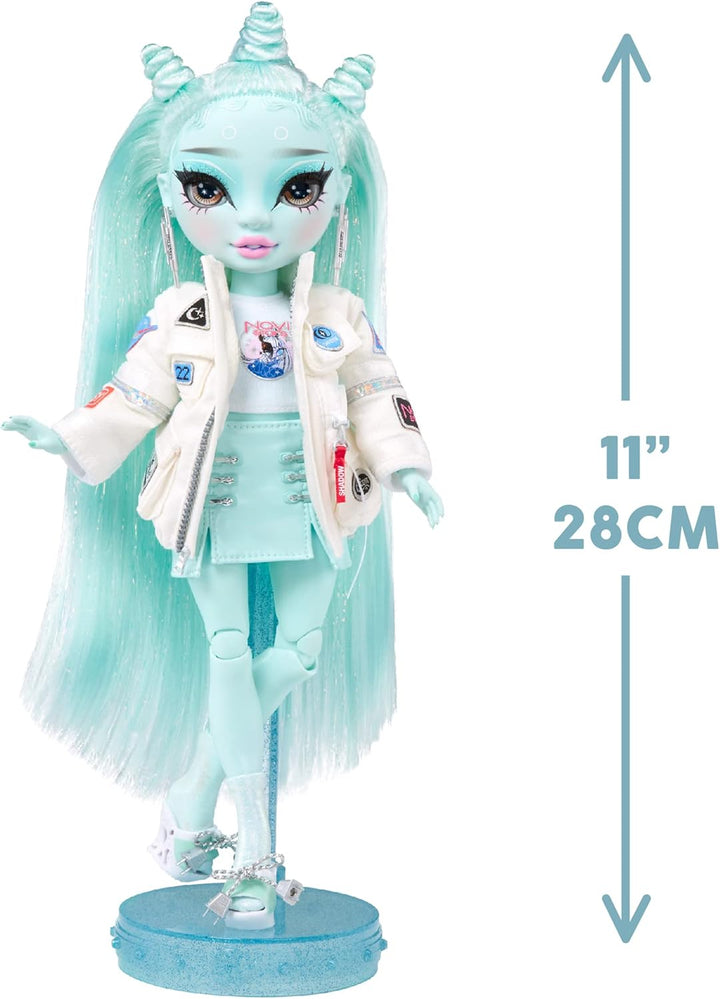 SHADOW HIGH Rainbow High Rainbow HIGH Zooey Electra - Hellgrüne Modepuppe mit modischem Outfit und m
