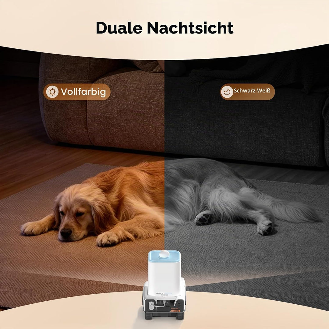 Pmate Haustier Begleiter Roboter mit 2-Wege-Audio &amp; Nachtsicht Haustier Kamera mit KI-Pet-Tracking H