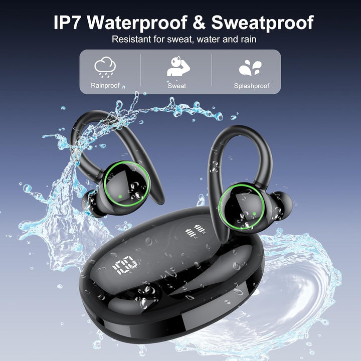 Bluetooth kopfhörer sport, Kopfhörer Kabellos Bluetooth 5.3 mit 4 Mic, In Ear Kopfhörer Bluetooth EN