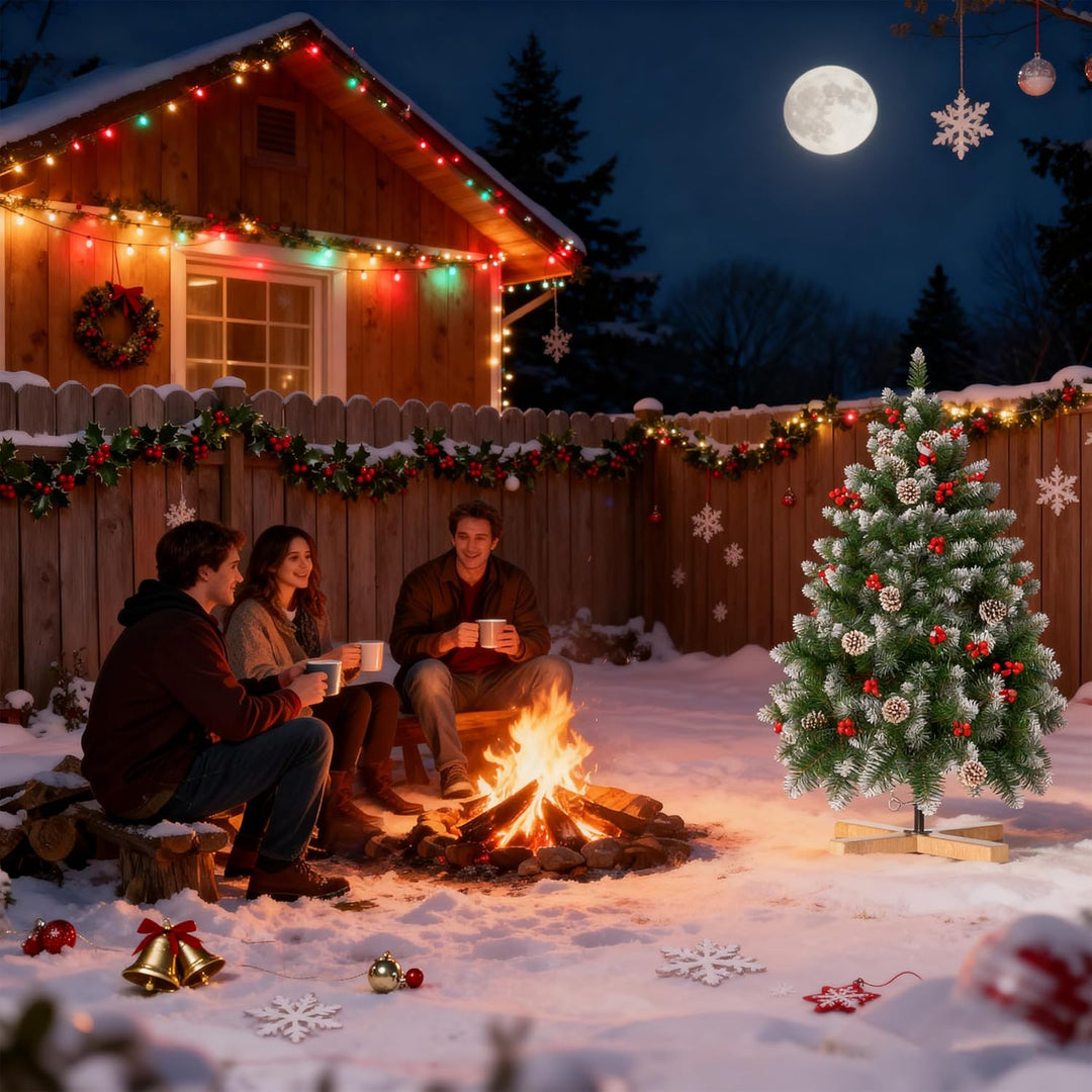 VA-Cerulean Weihnachtsbaum Künstlicher,schwer entflammbar,Schnellaufbau,Weihnachtsdeko,Unechter Tann